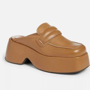 New! Simon Miller Hustler Tan Leather Chunky Loafer Mule Clogs‎